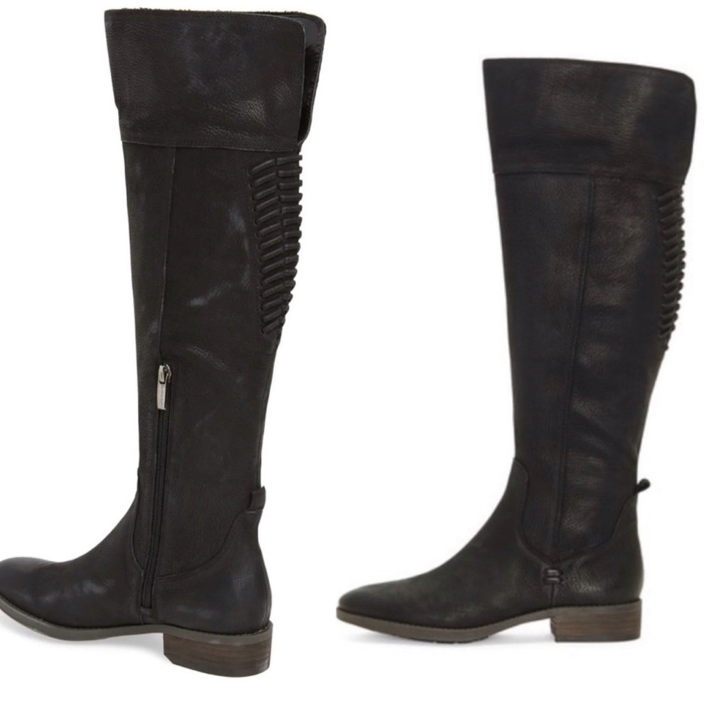 Vince Camuto black leather riding boot knee high